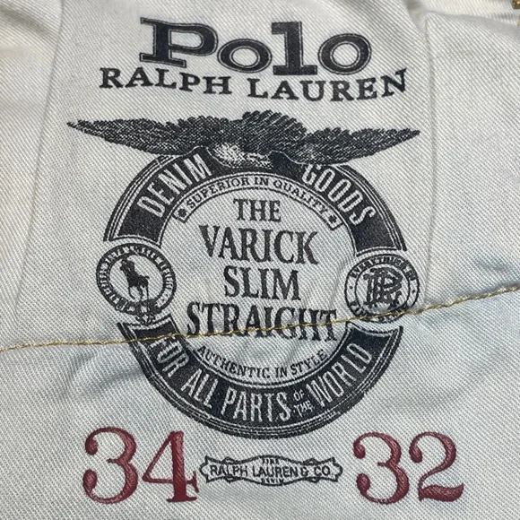 Polo Ralph Lauren The Varick Slim Straight Jeans 34x32 Medium Wash Denim - Picture 1 of 16